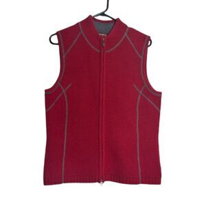 Eddie Bauer Lambs Wool Zip Up Sweater Vest Womens XL Gorpcore Preppy Outdoor